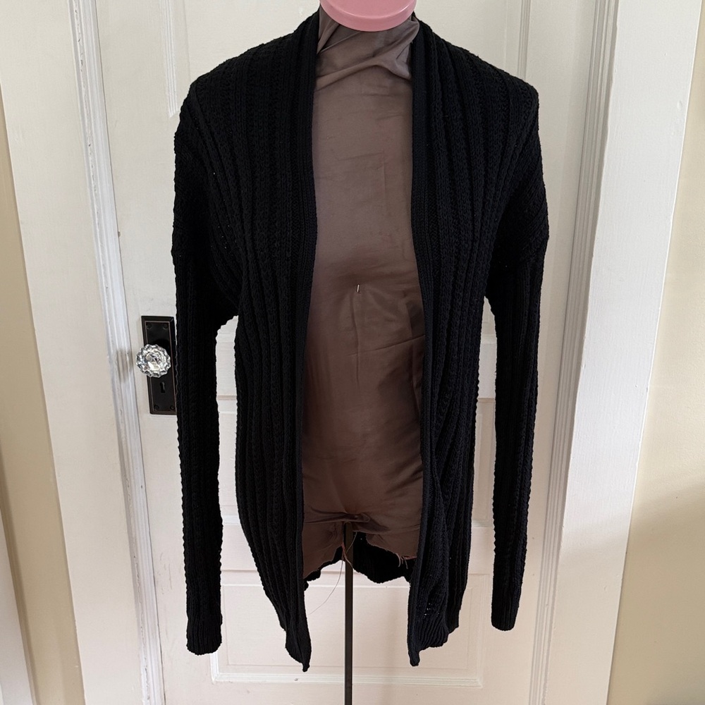 Gap Black Ribbed Open Cardigan‎ Medium